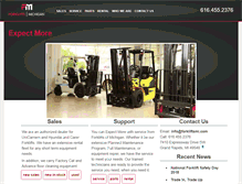 Tablet Screenshot of forkliftsmi.com